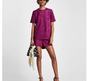 ZARA FAUX SUEDE TOP